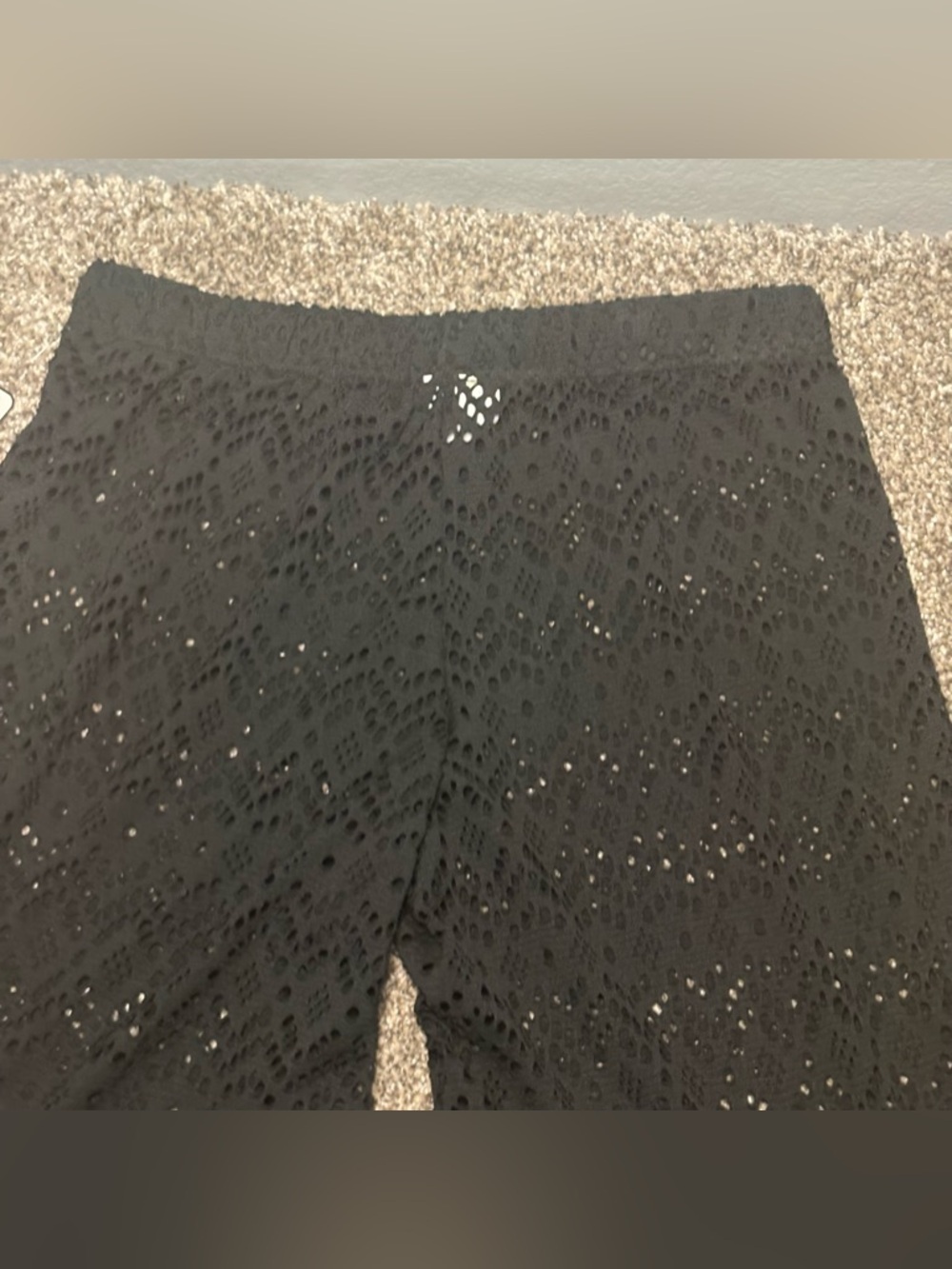 Black Wide-Leg Crochet Pants - Picture 11 of 13